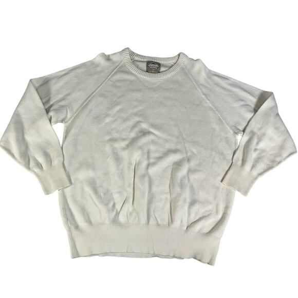 The Cotton Exchange 100% Cotton Size XL Made In USA Men's Cream Sweater Casual - Picture 1 of 7